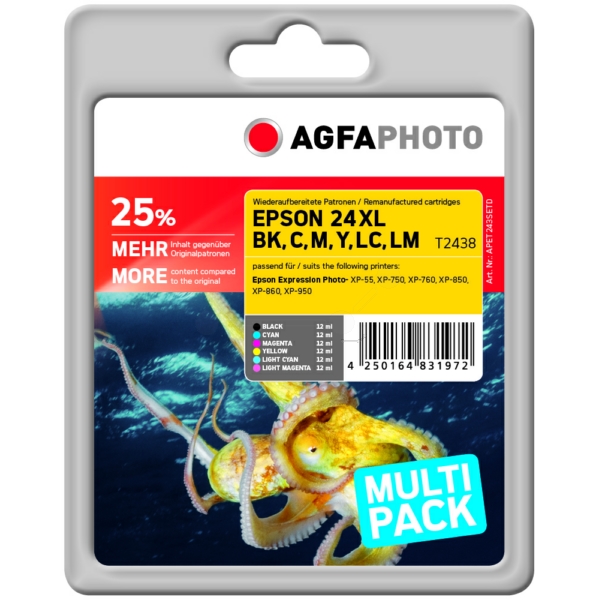 Tinte / AgfaPhoto - APET243SETD ersetzt C13T24384010 / 24XL