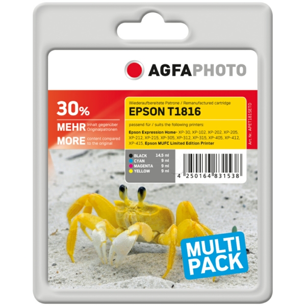 Tinte / AgfaPhoto - APET181SETD ersetzt C13T18164010 / 18XL