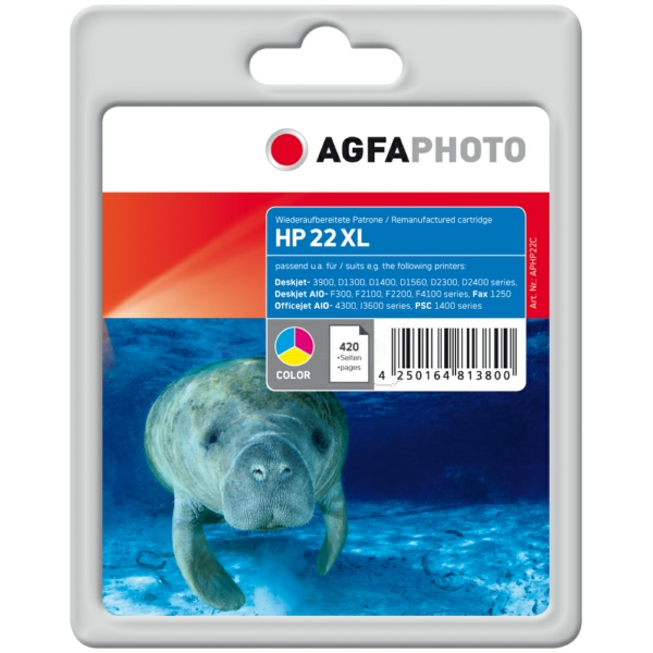 Druckkopfpatrone / AgfaPhoto - APHP22C ersetzt C9352AE / 22
