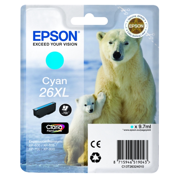 Tinte / Epson - C13T26324012 / 26XL