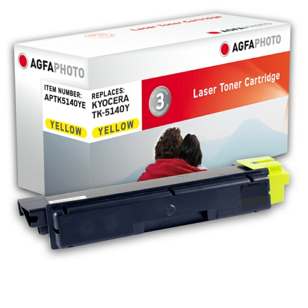 Toner / AgfaPhoto - APTK5140YE ersetzt 1T02NRANL0 / TK-5140Y