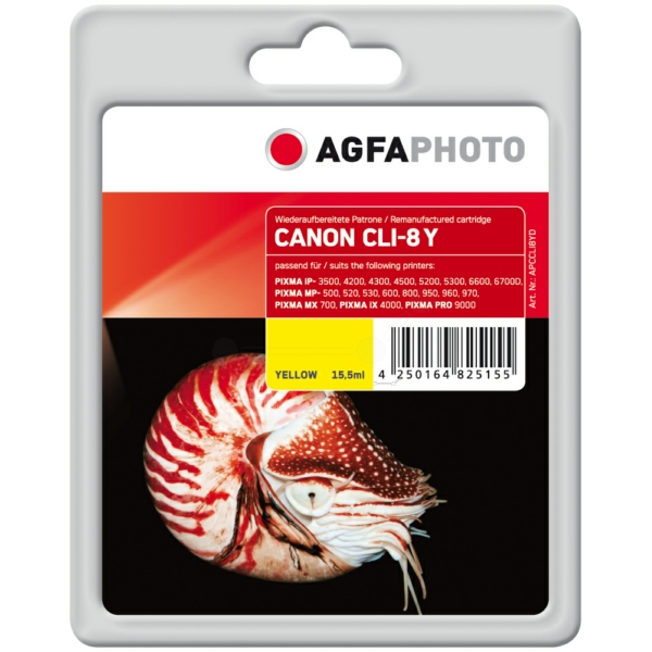 Tinte / AgfaPhoto - APCCLI8YD ersetzt 0623B001 / CLI-8Y