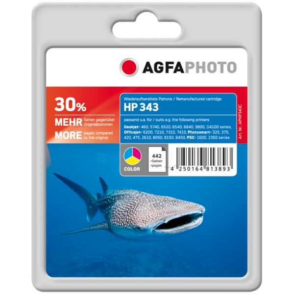 Druckkopfpatrone / AgfaPhoto - APHP343C ersetzt C8766EE / 343
