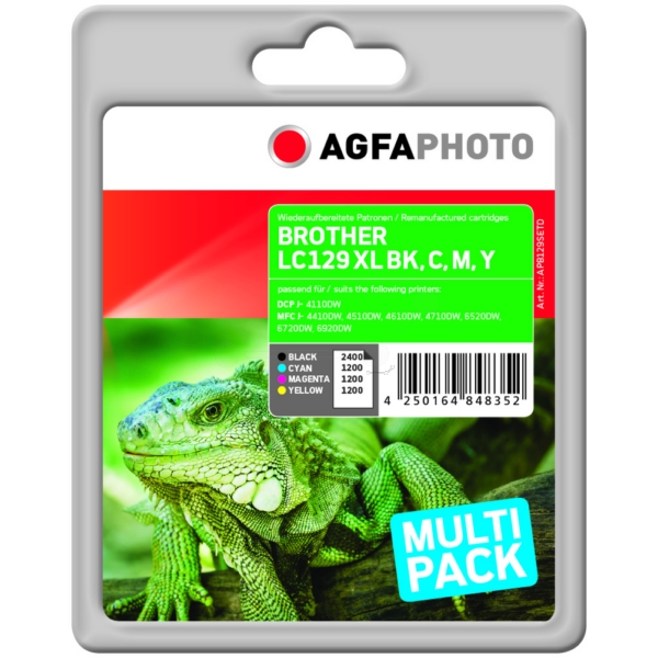 Tinte / AgfaPhoto - APB129SETD ersetzt LC-125XLC, LC-125XLM, LC-125XLY, LC-129XLBK