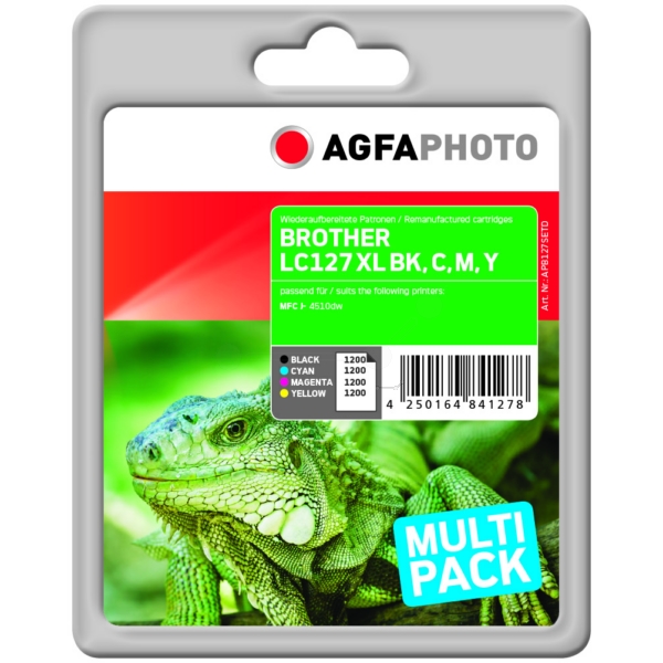 Tinte / AgfaPhoto - APB127SETD ersetzt LC-125XLC, LC-125XLM, LC-125XLY, LC-127XLBK, LC-127XLVALBP