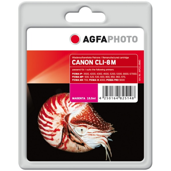 Tinte / AgfaPhoto - APCCLI8MD ersetzt 0622B001 / CLI-8M